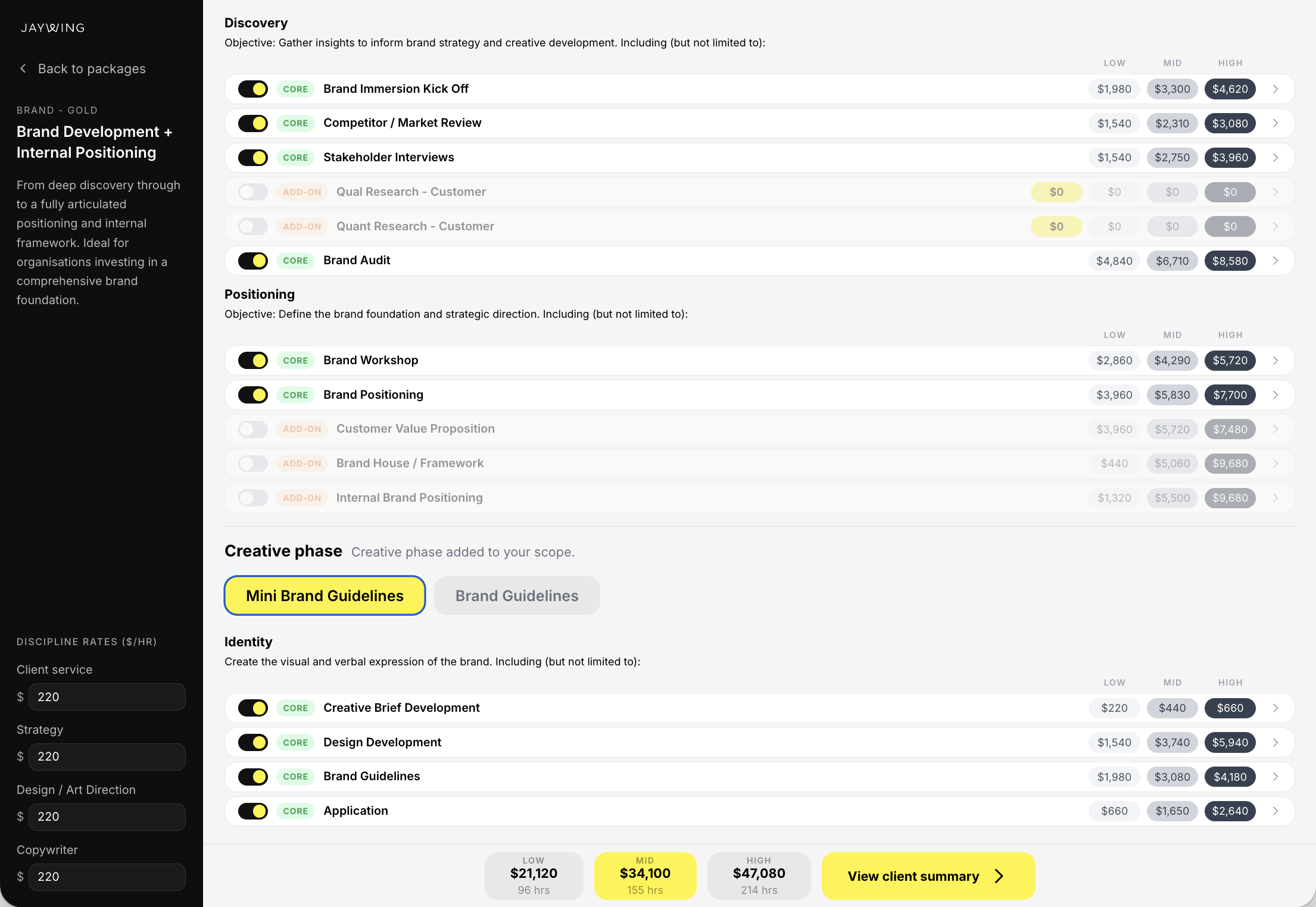 Brand Scoping Calculator